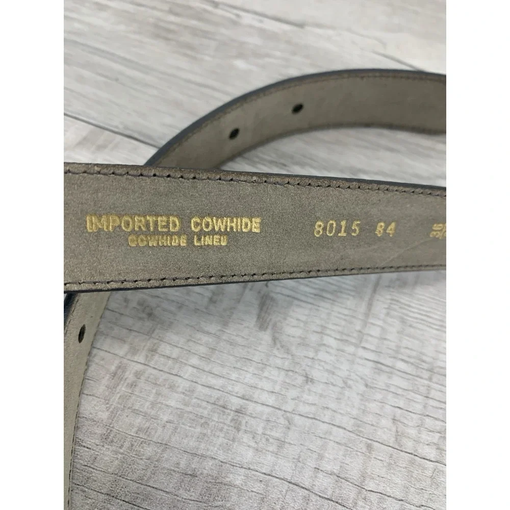 Alexander Julian gray dress belt 36 men's imported cowhide lined made In Italy